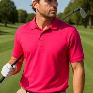 Bobby Jones 1930 Men’s Pima Cotton Polo – Size L – Hot Pink